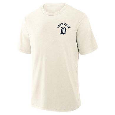 Men's Fanatics Cream Detroit Tigers Nostalgia Stadium Slub T-Shirt