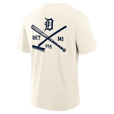 Men's Fanatics Cream Detroit Tigers Nostalgia Stadium Slub T-Shirt
