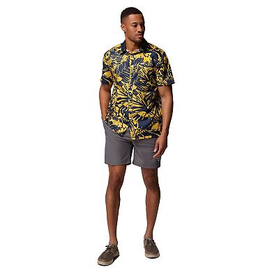 Men's Columbia Navy Michigan Wolverines Super Slack Tide Omni-Wick Button-Up Shirt