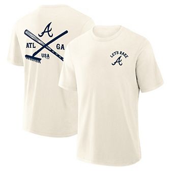 Men's Fanatics Cream Atlanta Braves Nostalgia Stadium Slub T-Shirt