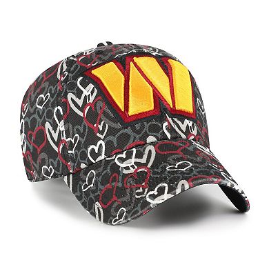Girls Youth '47 Black Washington Commanders Mural Clean Up Adjustable Hat