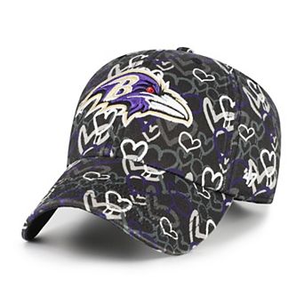 Girls Youth '47 Black Baltimore Ravens Mural Clean Up Adjustable Hat