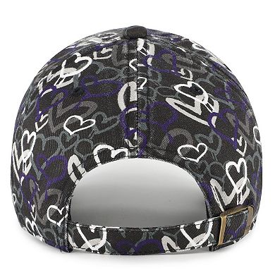 Girls Youth '47 Black Baltimore Ravens Mural Clean Up Adjustable Hat