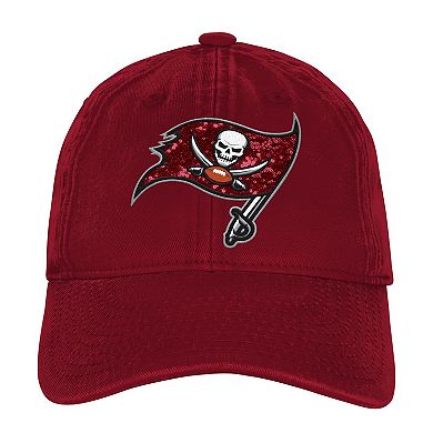 Girls Youth Outerstuff Red Tampa Bay Buccaneers Gridiron Adjustable Hat