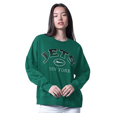Women's G-III 4Her by Carl Banks Green New York Jets Oversized Feud Sweatshirt