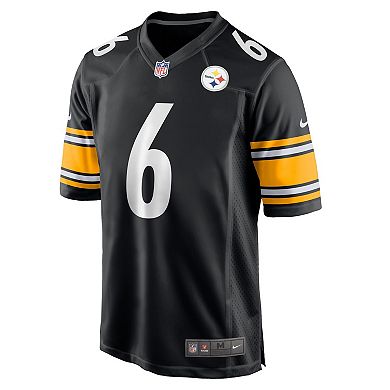 Men's Nike Patrick Queen Black Pittsburgh Steelers Game Player Jersey