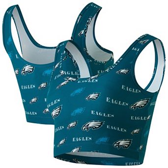 Women's Concepts Sport Midnight Green Philadelphia Eagles Mosaic Allover Print Bralette