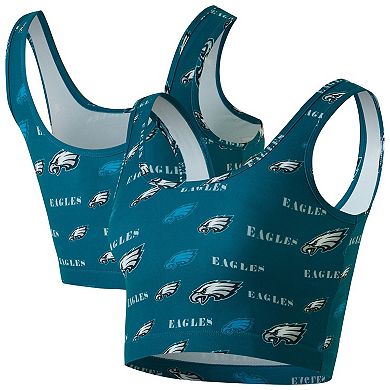 Women's Concepts Sport Midnight Green Philadelphia Eagles Mosaic Allover Print Bralette