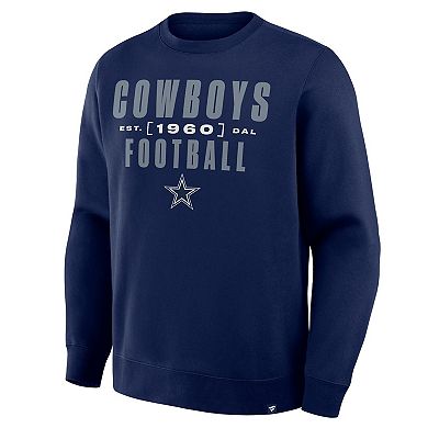 Men's Fanatics Navy Dallas Cowboys Powerful Throw Legacy Sweatshirt