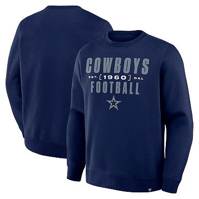 Men's Fanatics Navy Dallas Cowboys Powerful Throw Legacy Sweatshirt
