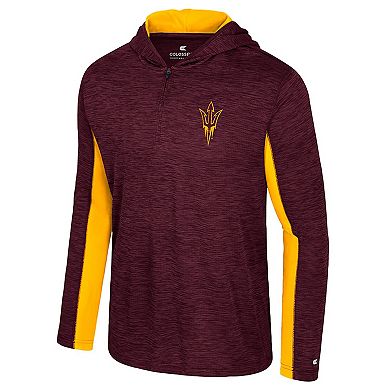 Men's Colosseum Maroon Arizona State Sun Devils Always Sunny Quarter-Zip Hoodie