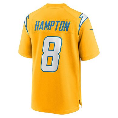 Men's Nike Omarion Hampton Gold Los Angeles Chargers Alternate Charger Power Game Player Jersey