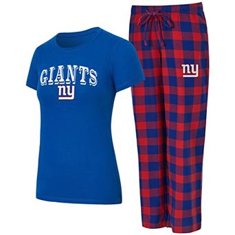 Women's Concepts Sport Royal/Red New York Giants Avondale T-Shirt & Pants Flannel PJ Set
