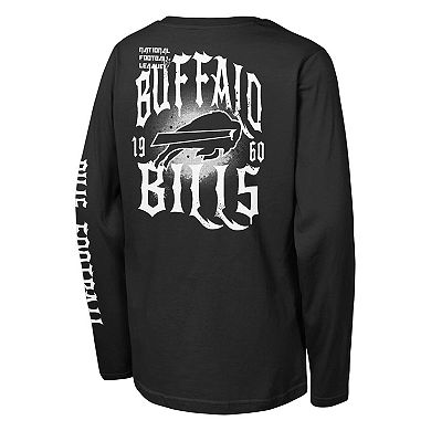 Youth Outerstuff Black Buffalo Bills Rumble Long Sleeve T-Shirt