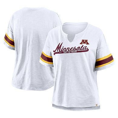 Women's Fanatics White Minnesota Golden Gophers Hometown Premium Script T-Shirt
