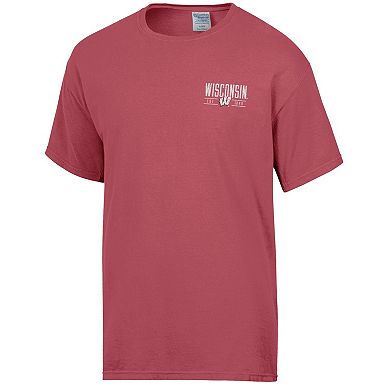 Men's ComfortWash Red Wisconsin Badgers Big Name T-Shirt