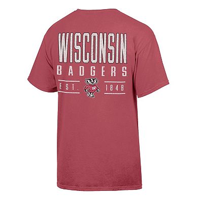 Men's ComfortWash Red Wisconsin Badgers Big Name T-Shirt