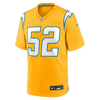 Men's Nike Khalil Mack Gold Los Angeles Chargers Alternate Charger Power Game Player Jersey