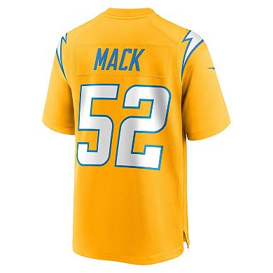 Men's Nike Khalil Mack Gold Los Angeles Chargers Alternate Charger Power Game Player Jersey