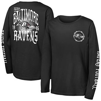 Youth Outerstuff Black Baltimore Ravens Rumble Long Sleeve T-Shirt