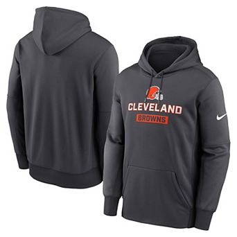Men's Nike Anthracite Cleveland Browns Toss Sweep Performance Pullover Hoodie