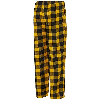 Women's Concepts Sport Black/Gold Pittsburgh Steelers Avondale T-Shirt & Pants Flannel PJ Set