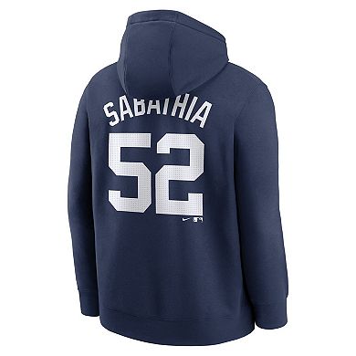 Men's Nike CC Sabathia Navy New York Yankees Retired Player Name & Number Club Pullover Hoodie