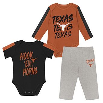 Infant Outerstuff Orange/Black Texas Longhorns Double Down Creeper and Pants 3 pc Set