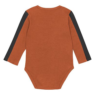 Infant Outerstuff Orange/Black Texas Longhorns Double Down Creeper and Pants 3-Piece Set