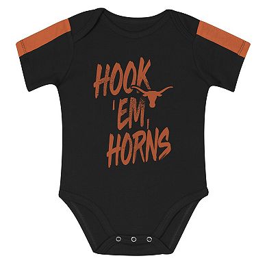 Infant Outerstuff Orange/Black Texas Longhorns Double Down Creeper and Pants 3-Piece Set