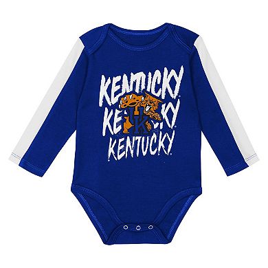 Infant Outerstuff Royal/White Kentucky Wildcats Double Down Creeper and Pants 3-Piece Set