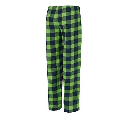 Women's Concepts Sport Seattle Seahawks Avondale T-Shirt & Pants Flannel PJ Set