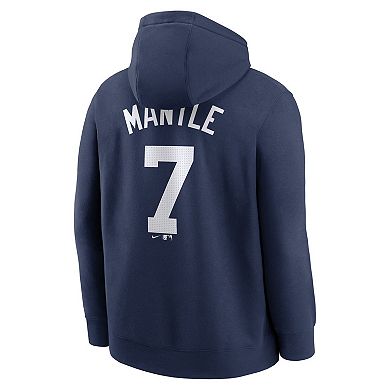 Men's Nike Mickey Mantle Navy New York Yankees Retired Player Name & Number Club Pullover Hoodie