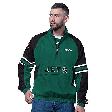 Men's Starter Green New York Jets Prospect Half-Zip Pullover
