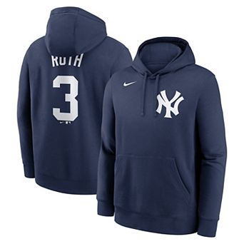 Men's Nike Babe Ruth Navy New York Yankees Retired Player Name & Number Club Pullover Hoodie