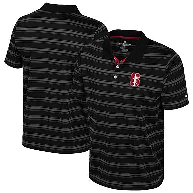 Men's Colosseum Black Stanford Cardinal Milk Steak Polo