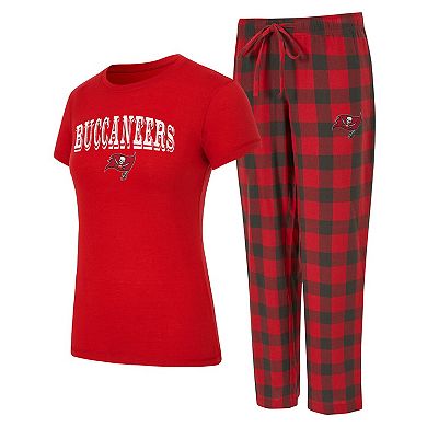 Women's Concepts Sport Tampa Bay Buccaneers Avondale T-Shirt & Pants Flannel PJ Set