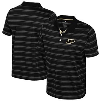 Men's Colosseum Black Purdue Boilermakers Milk Steak Polo