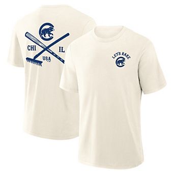 Men's Fanatics Cream Chicago Cubs Nostalgia Stadium Slub T-Shirt
