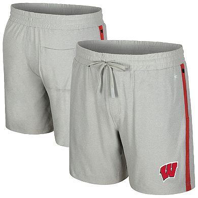 Men's Colosseum Gray Wisconsin Badgers Mac Shorts