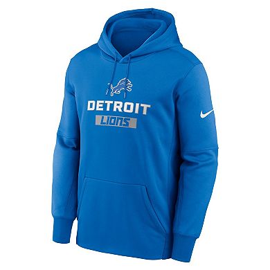 Men's Nike Blue Detroit Lions Toss Sweep Therma Hoodie