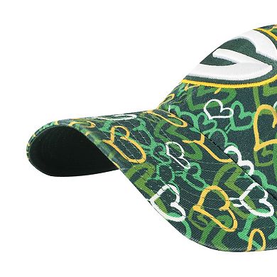 Girls Preschool '47 Green Green Bay Packers Mural Clean Up Adjustable Hat