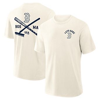 Men's Fanatics Cream Boston Red Sox Nostalgia Stadium Slub T-Shirt