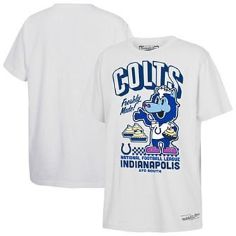 Men's Mitchell & Ness White Indianapolis Colts Blue Pie Day T-Shirt