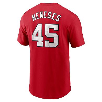 Men's Nike Joey Meneses Red Washington Nationals Fuse Name & Number T-Shirt