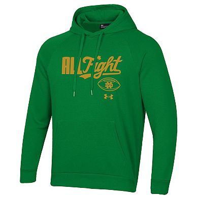 Men's Under Armour Kelly Green Notre Dame Fighting Irish All Fight Rival Fleece Hoodie