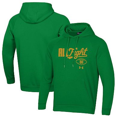 Men's Under Armour Kelly Green Notre Dame Fighting Irish All Fight Rival Fleece Hoodie