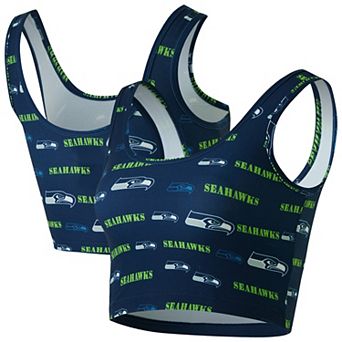 Women's Concepts Sport College Navy Seattle Seahawks Mosaic Allover Print Bralette