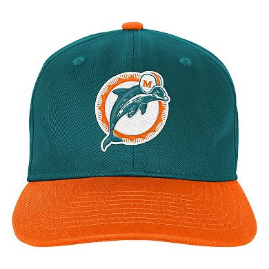 Youth Outerstuff Aqua Miami Dolphins True Retro Adjustable Hat