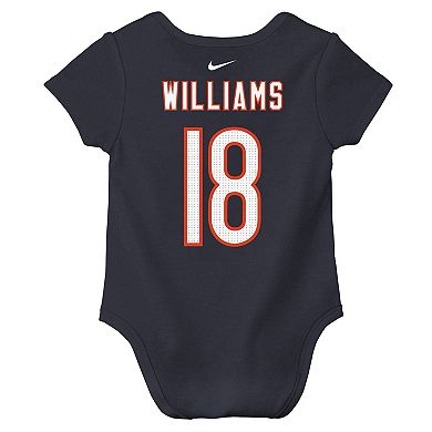 Newborn & Infant Nike Caleb Williams Navy Chicago Bears Player Name & Number Bodysuit